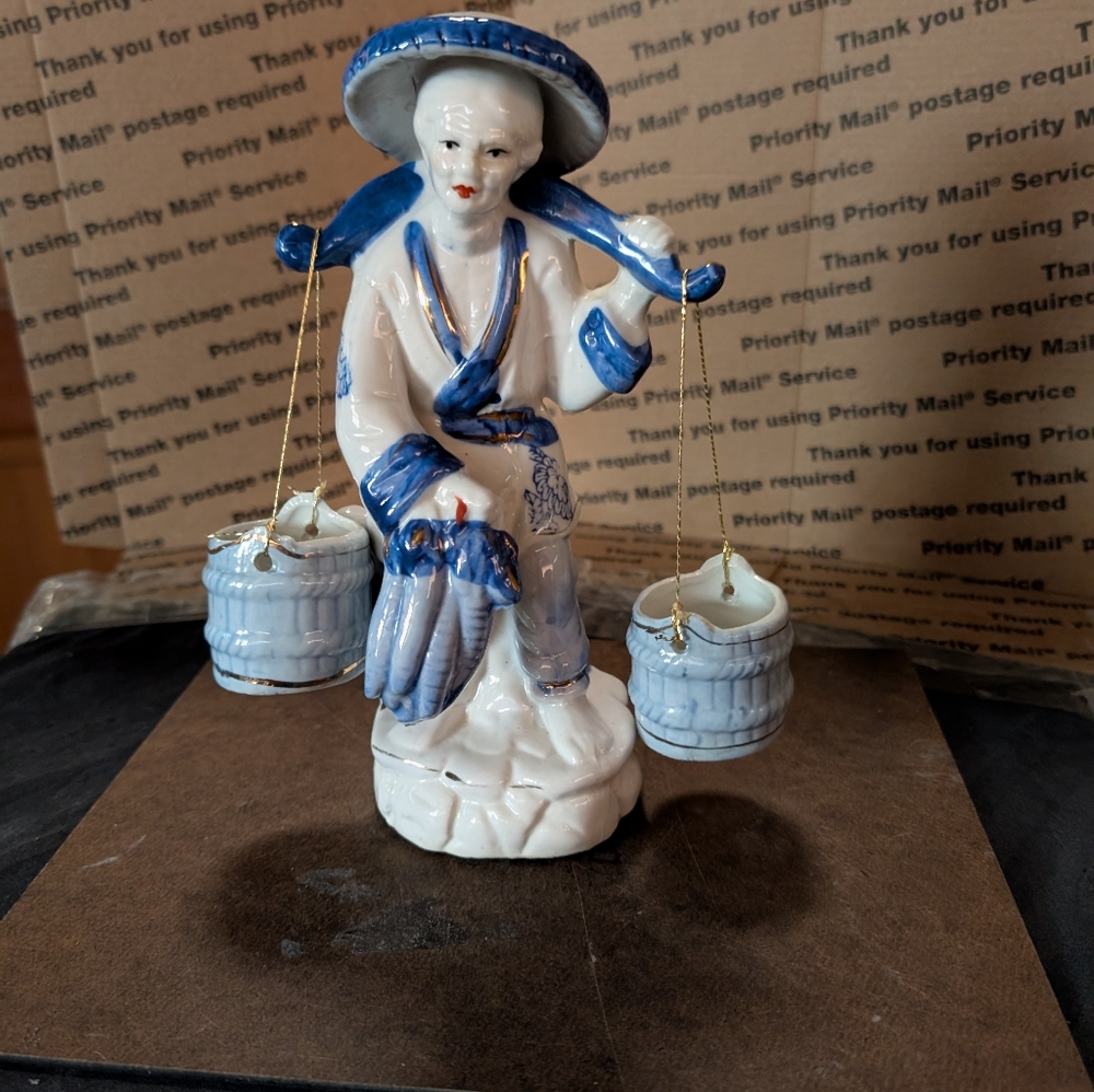 Blue and White Porcelain Figurine